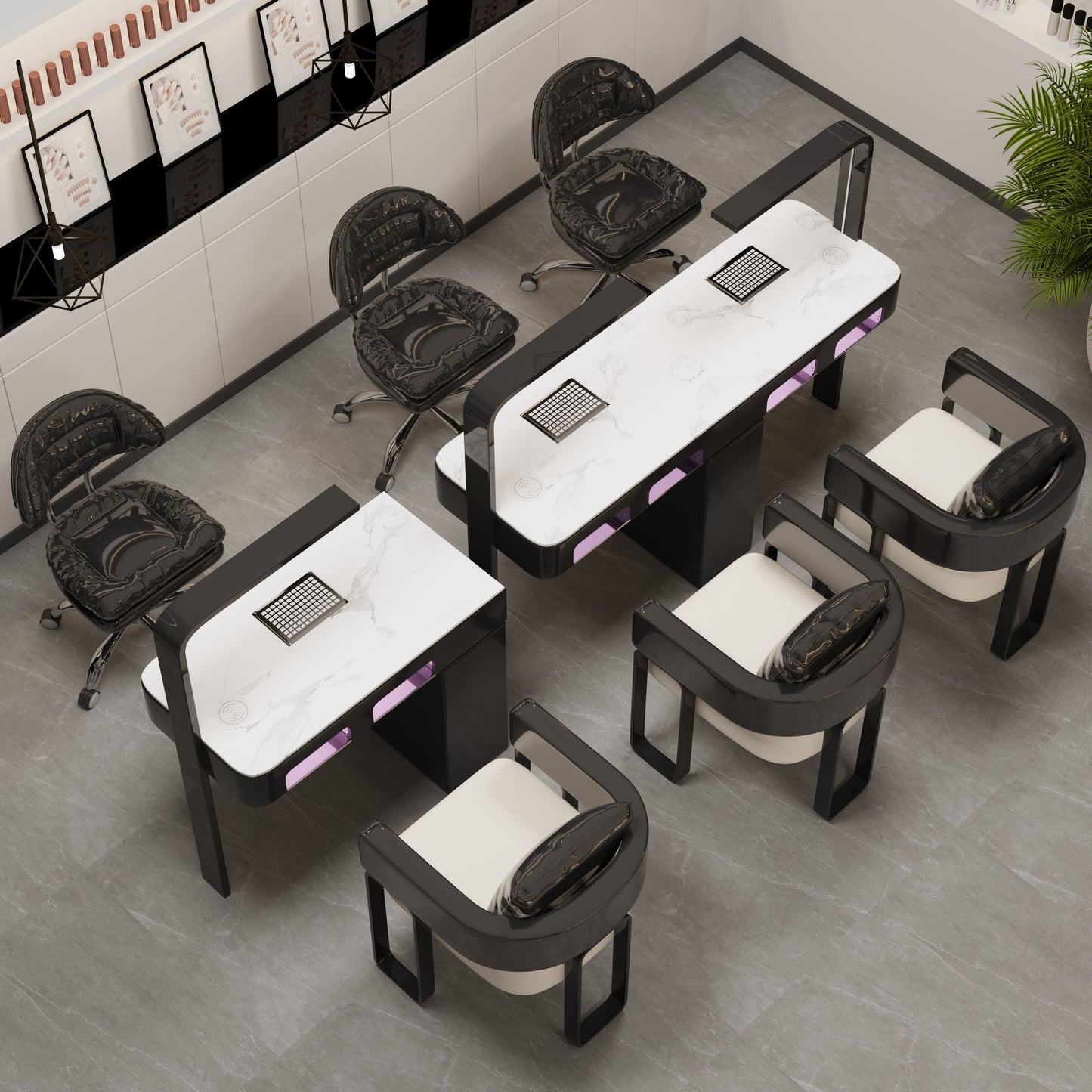 ImingShi M2 Marble Nail Desk Set