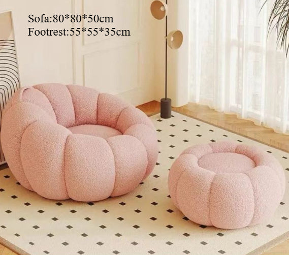 Pumpkin Bliss – Cream-Style Reclining Floor Chair for Cozy Bedrooms & Balconies