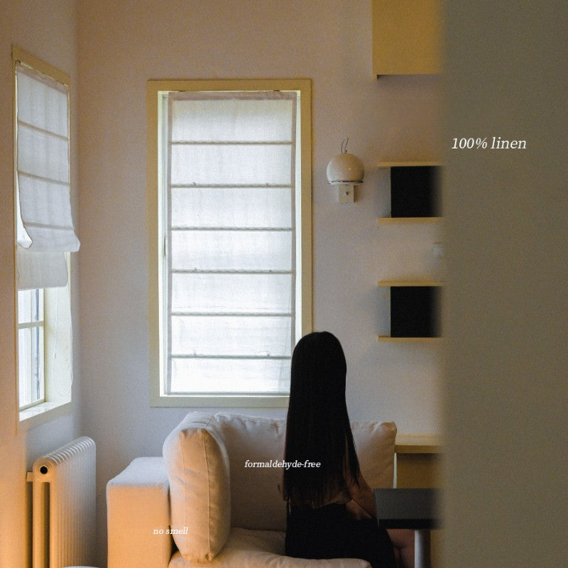 Pure Linen Roman Shade – Effortless Elegance in Every Fold