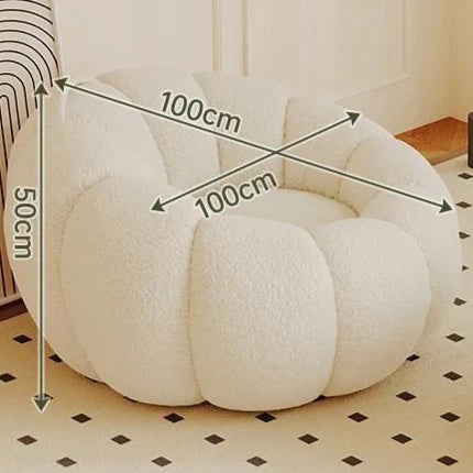 Pumpkin Bliss – Cream-Style Reclining Floor Chair for Cozy Bedrooms & Balconies