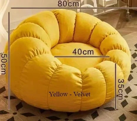 Pumpkin Bliss – Cream-Style Reclining Floor Chair for Cozy Bedrooms & Balconies