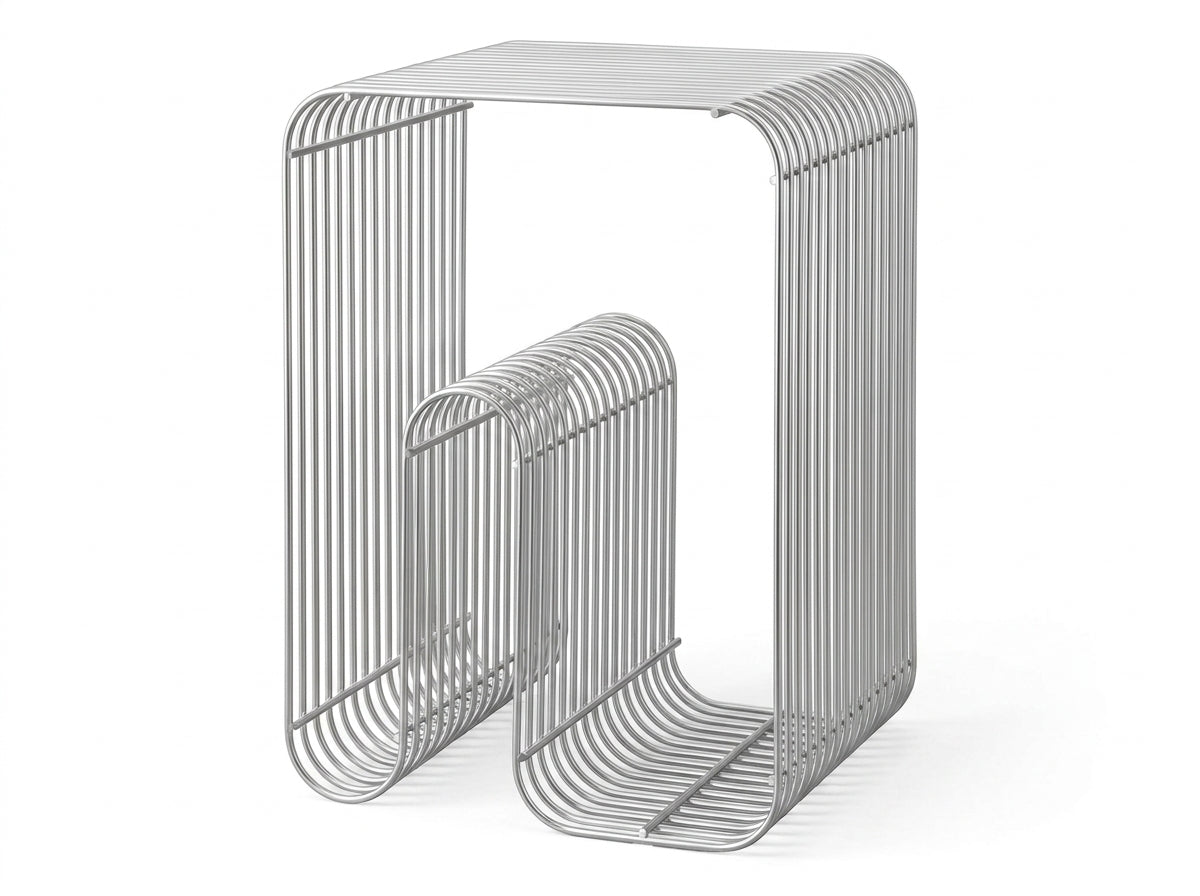 Minimalist Stainless Steel Wire Side Table – Geometry in Living