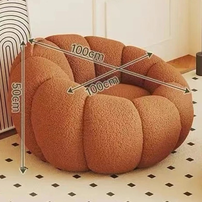 Pumpkin Bliss – Cream-Style Reclining Floor Chair for Cozy Bedrooms & Balconies