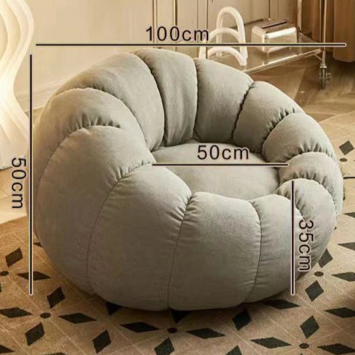 Pumpkin Bliss – Cream-Style Reclining Floor Chair for Cozy Bedrooms & Balconies