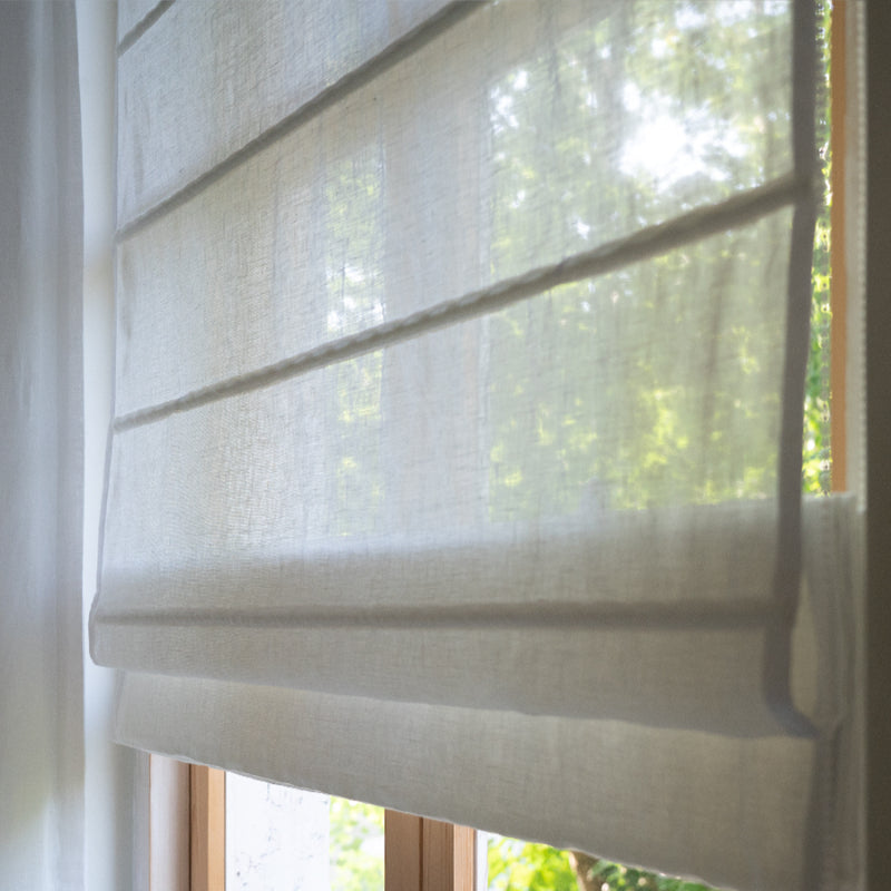 Pure Linen Roman Shade – Effortless Elegance in Every Fold