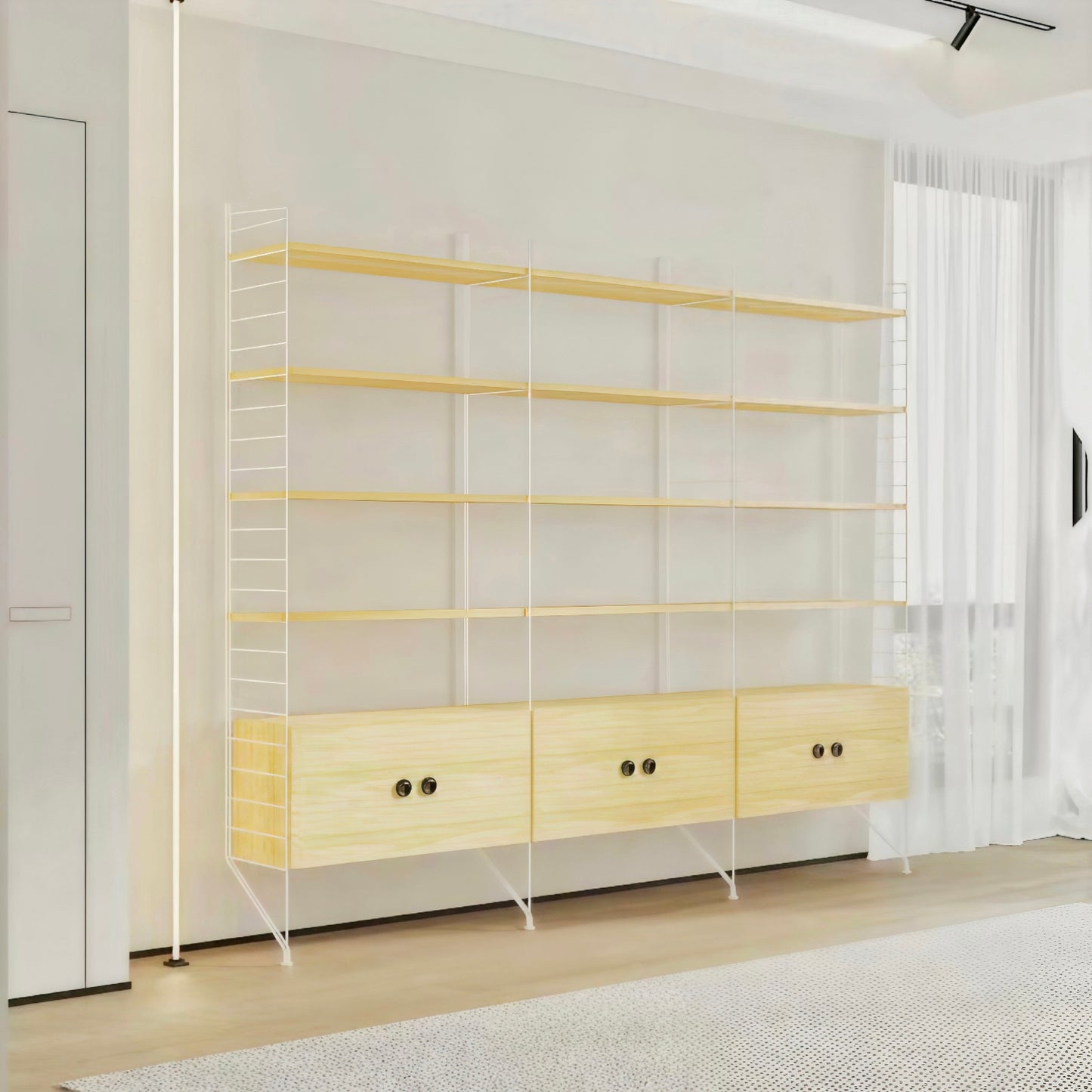 String Original Wall System – Modular, Adjustable & Wall-Mounted Shelving