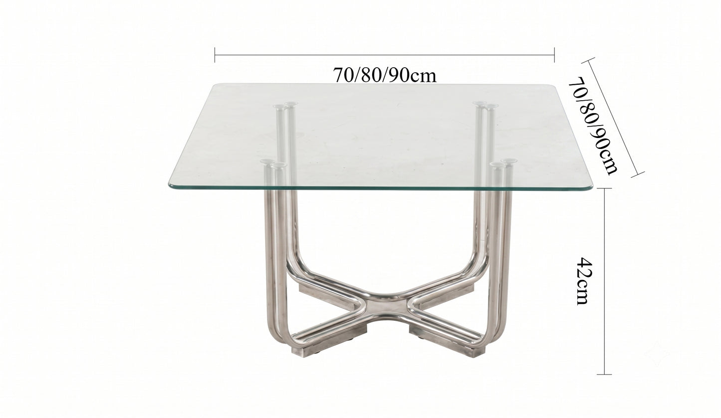 Glassline Coffee Table – Bauhaus-Inspired Transparency & Steel