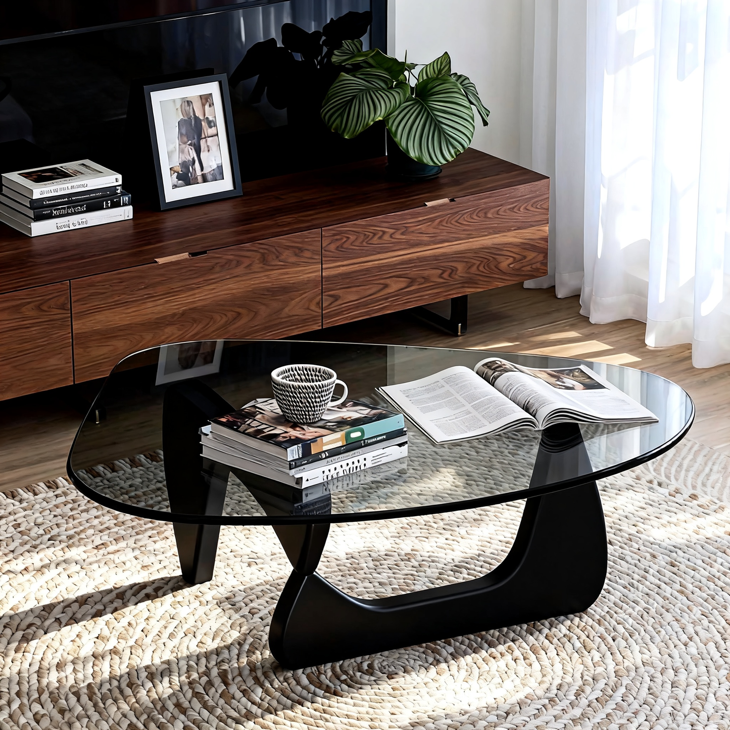 Glass Wood Coffee Table – Strong, Sleek, and Space-Smart