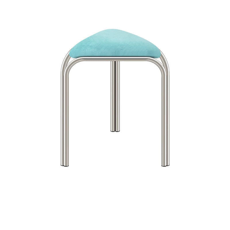 Bauhaus Stainless Steel Triangle Stool — Stackable Mid-Century Modern Design for Dining & Vanity