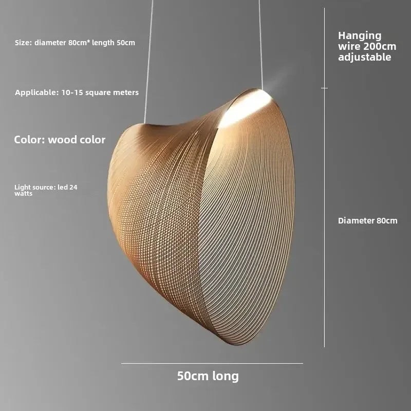 Illan Suspension Lamp-Suspended Wooden Artwork
