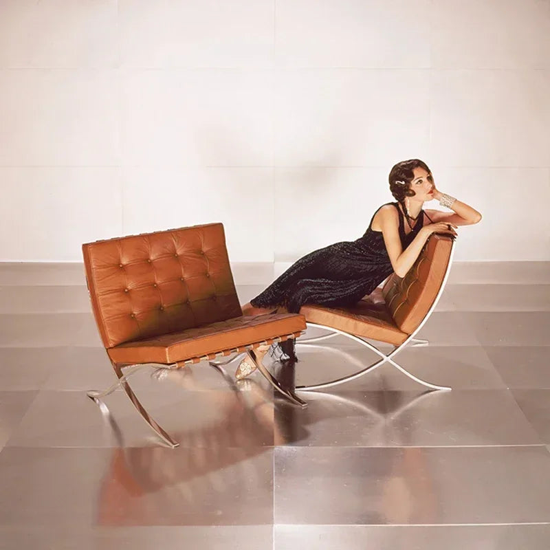 Nordic Single Barcelona Designer Star Same Leisure Simple High-end Luxury Leisure Chair Recliner Chair Modern Single Sofa Chair