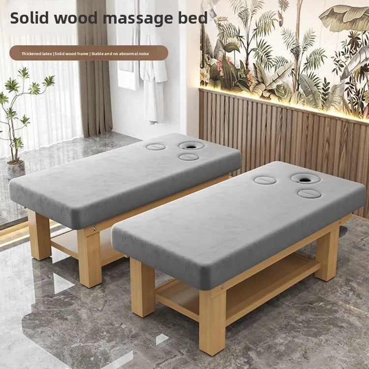 Nordic-Style Solid Wood Massage Bed