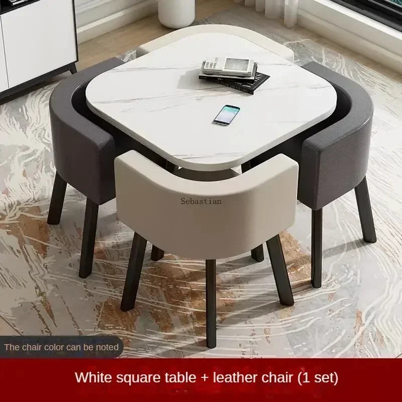 Nordic-Style Table and Chair Set with Storage-Redefining Light Luxury and Minimalism
