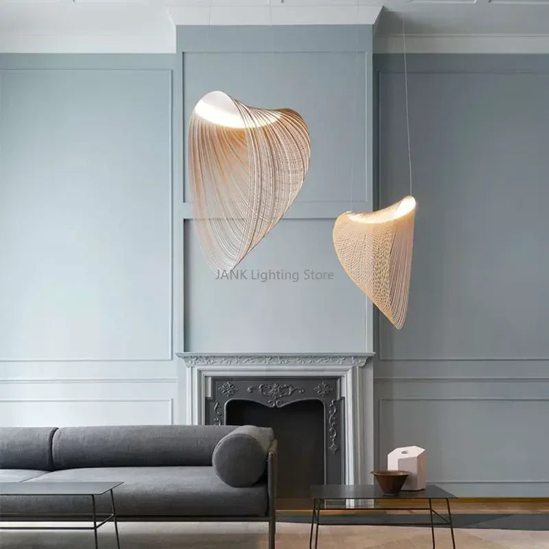 Illan Suspension Lamp-Suspended Wooden Artwork