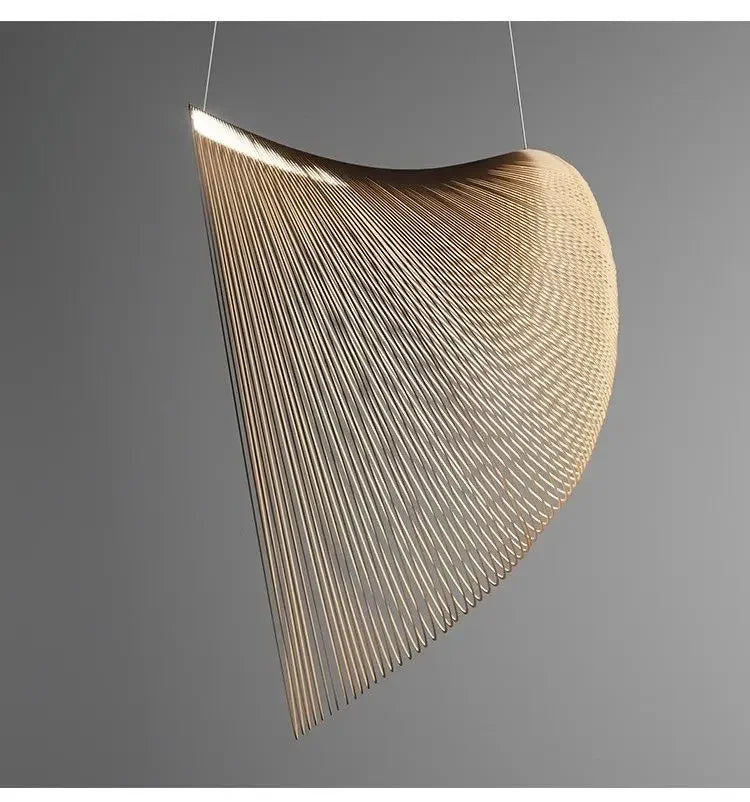 Illan Suspension Lamp-Suspended Wooden Artwork