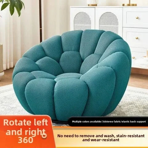 Bloom in Comfort – Pumpkin Puff Swivel Lounge Chair