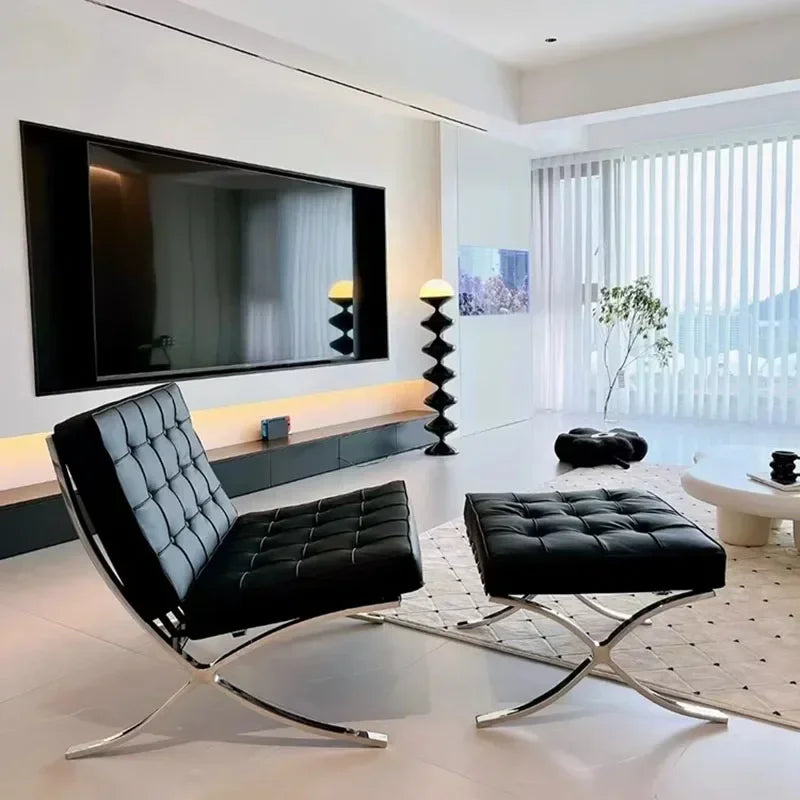 Nordic Single Barcelona Designer Star Same Leisure Simple High-end Luxury Leisure Chair Recliner Chair Modern Single Sofa Chair
