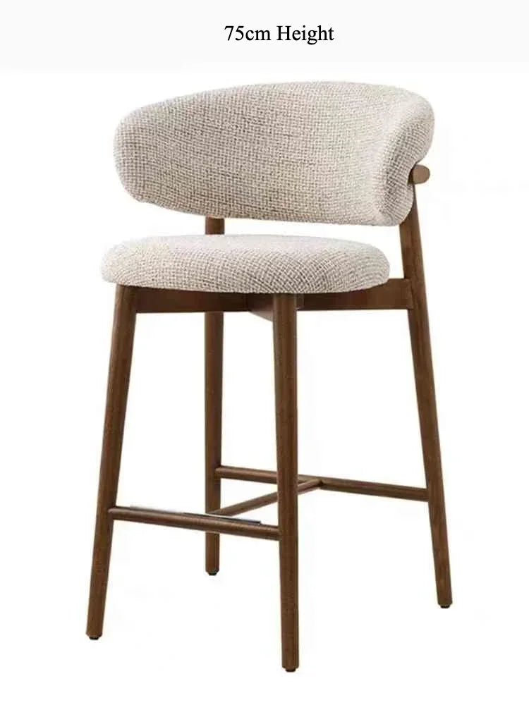 Nordic Light Luxury Dining Chair Minimalist Solid Wood Frame