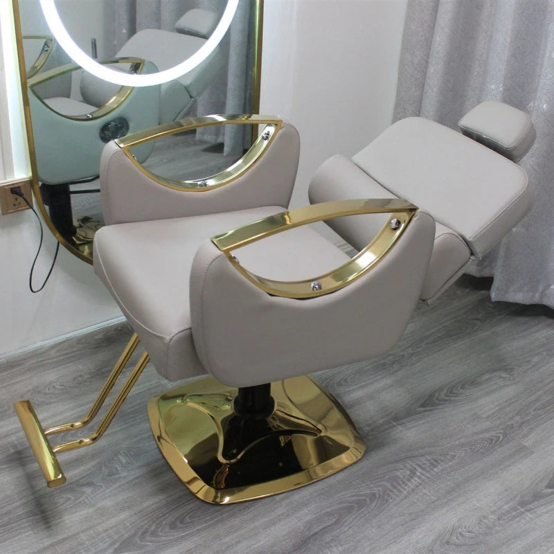 Upgraded Reclining Salon & Barber Chair – Adjustable, Rotating Haircut & Shaving Stool for Hairdressing