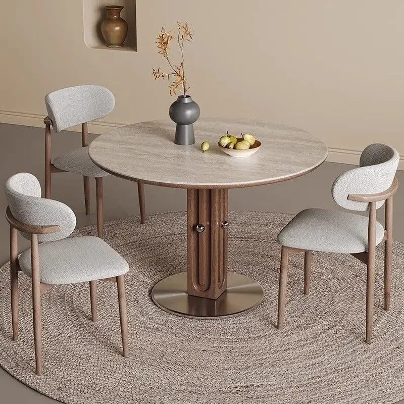 Nordic Light Luxury Dining Chair Minimalist Solid Wood Frame