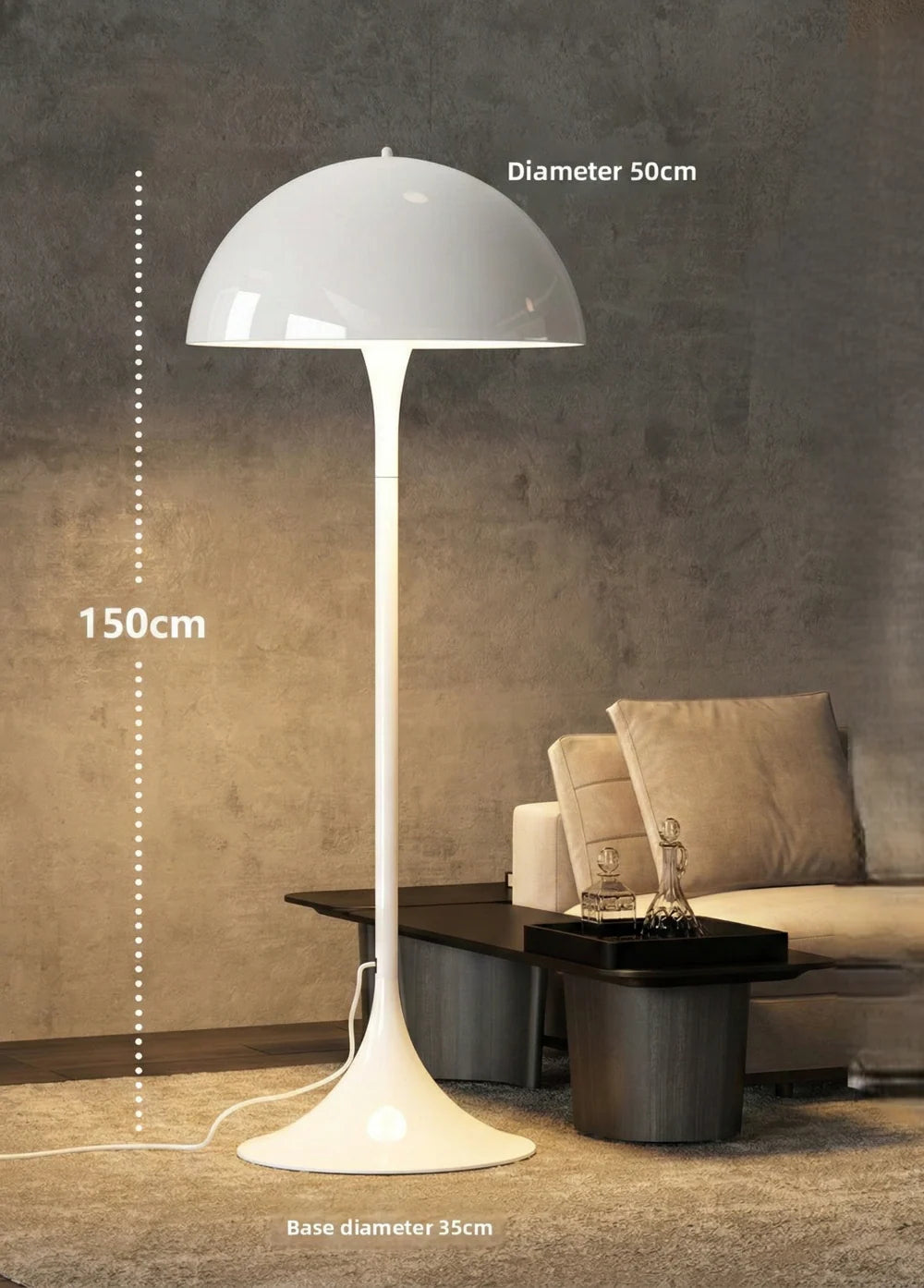 Panthella Table Lamp – Mid-Century Mushroom Table Lamp with Soft Diffused Light