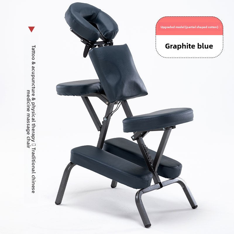Foldable Tattoo & Acupuncture Massage Chair – Portable TCM Therapy, Gua Sha, and Reclining Stool