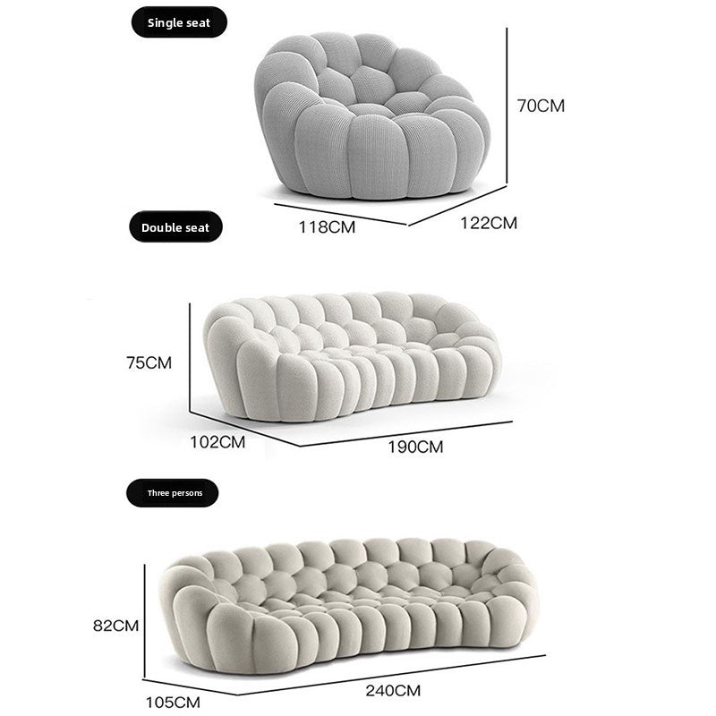 French Italian Trending Bubble Soccer Artistic Curved Elegant Sofa