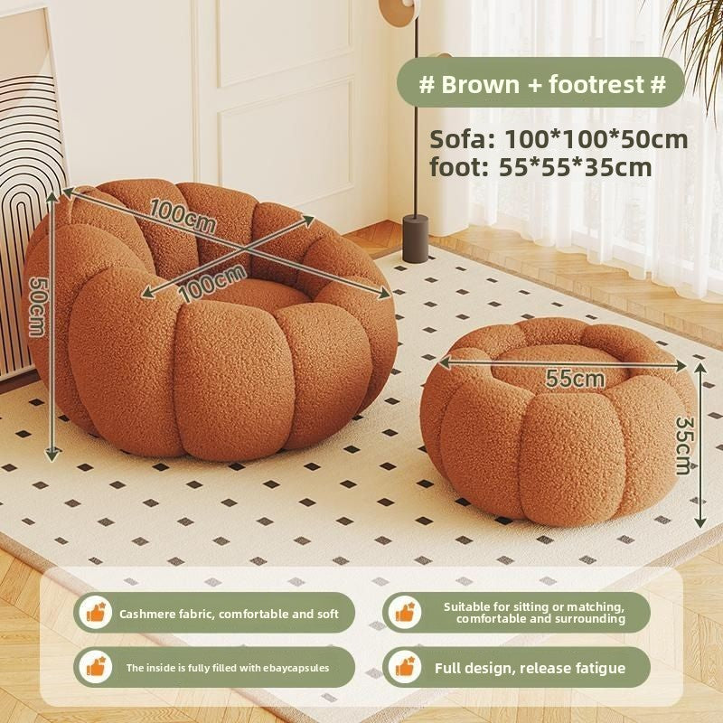 Pumpkin Bliss – Cream-Style Reclining Floor Chair for Cozy Bedrooms & Balconies