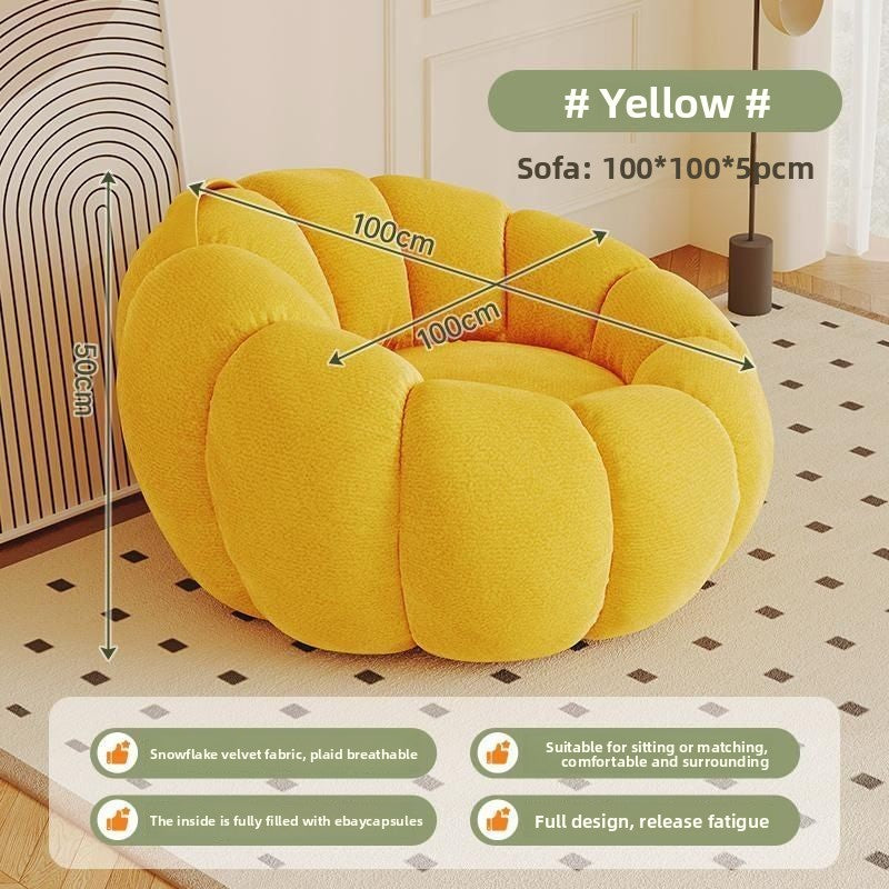 Pumpkin Bliss – Cream-Style Reclining Floor Chair for Cozy Bedrooms & Balconies