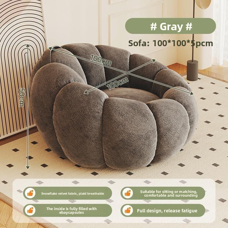 Pumpkin Bliss – Cream-Style Reclining Floor Chair for Cozy Bedrooms & Balconies