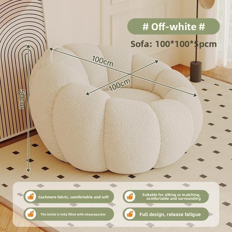 Pumpkin Bliss – Cream-Style Reclining Floor Chair for Cozy Bedrooms & Balconies
