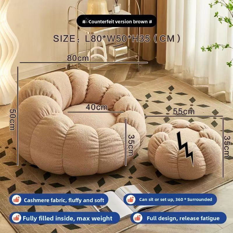 Pumpkin Bliss – Cream-Style Reclining Floor Chair for Cozy Bedrooms & Balconies