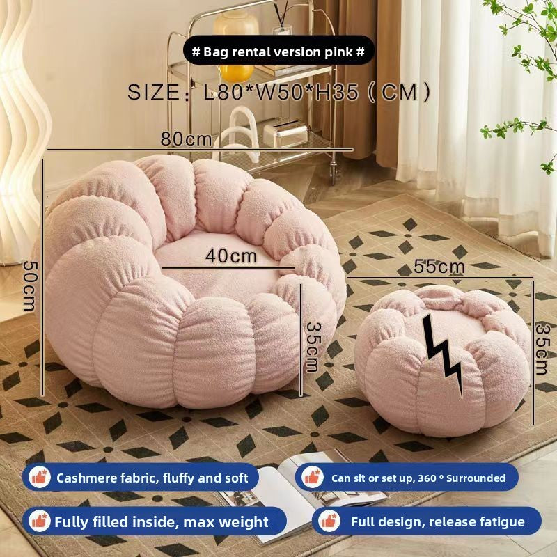 Pumpkin Bliss – Cream-Style Reclining Floor Chair for Cozy Bedrooms & Balconies