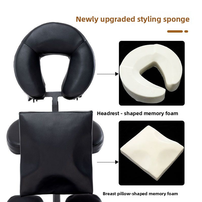 Foldable Tattoo & Acupuncture Massage Chair – Portable TCM Therapy, Gua Sha, and Reclining Stool