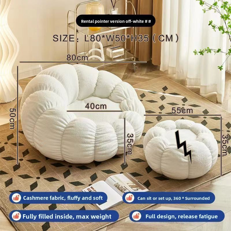 Pumpkin Bliss – Cream-Style Reclining Floor Chair for Cozy Bedrooms & Balconies