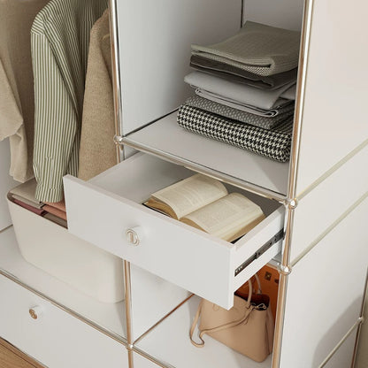 Modern Bedroom Wardrobe – Freestanding Clothes Rack & Storage Cabinet
