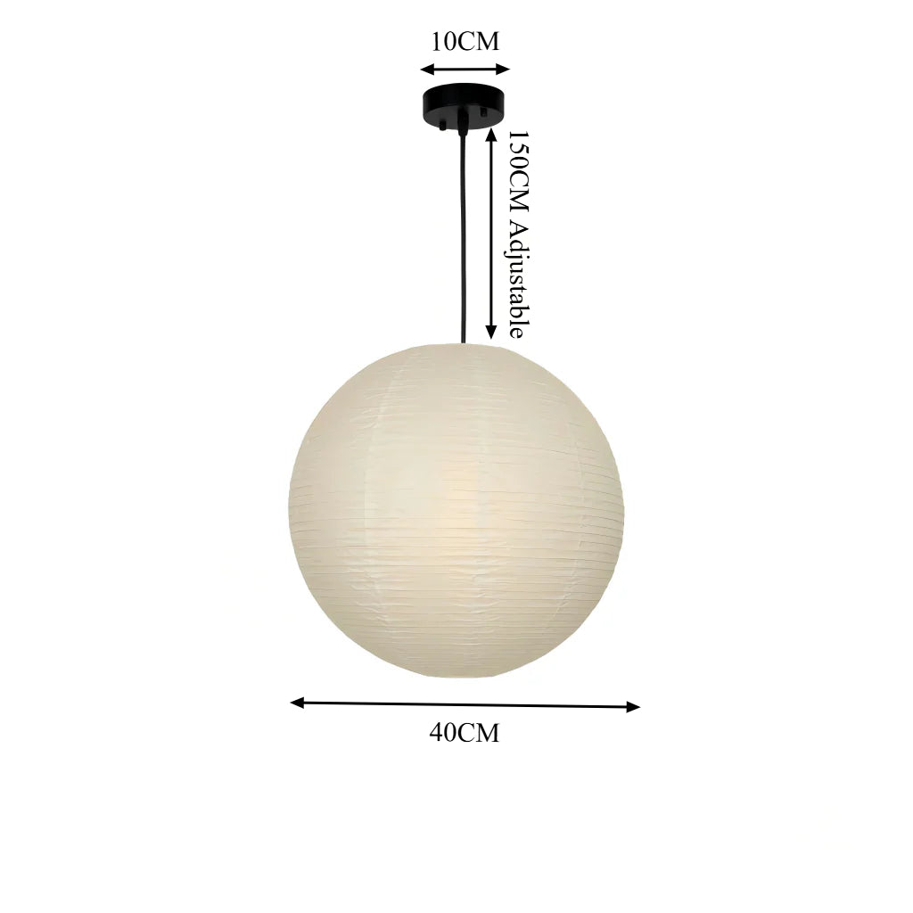 Noguchi-Style Rice Paper Pendant Lamp – Timeless Japanese Wabi-Sabi Design