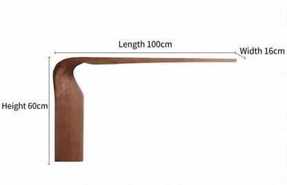 Modern Minimalist Sculptural Console Table - Solid Wood Wall-Mounted Entryway Shelf