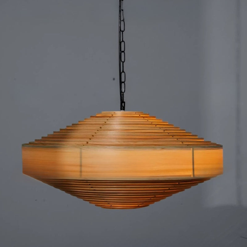 Bauhaus-Style 1003 Hans Pendant By Vaarnii– A Modern Revival of Pine Veneer & Warm Glow
