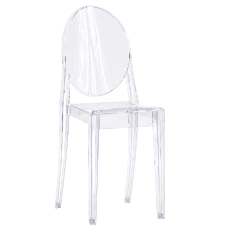 Nordic Ghost Dining Chair – Transparent Stackable Acrylic Chair