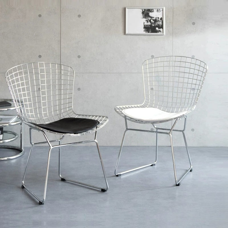 Mid-Century Modern Bauhaus Dining Chair — Minimalist Designer Steel Backrest Chair for Home