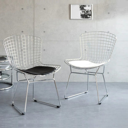 Mid-Century Modern Bauhaus Dining Chair — Minimalist Designer Steel Backrest Chair for Home