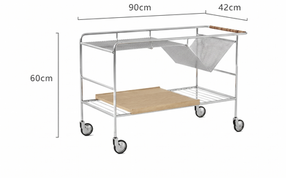 Stainless Steel Trolley – Nordic Modern Movable Rock Slab Side Table