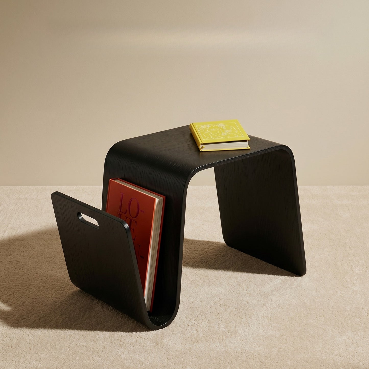 Scando Coffee Table & Mag Side Table—Mid-Century Modern Curved Wood Lounge Collection