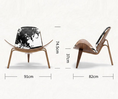 Nordic Shell Lounge Chair & Eames Dog Stool – Sculptural Mid-Century Modern Icons