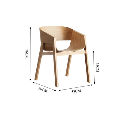 Nordic Solid Wood Dining Chair – Modern Minimalist Designer Armchair for Home & Cafe