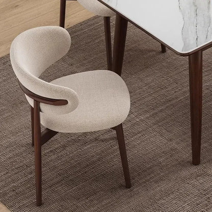Nordic Light Luxury Dining Chair Minimalist Solid Wood Frame
