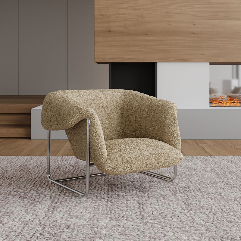 Sillón Bauhaus Bouclé — Sofá individual moderno de mediados de siglo para sala de estar
