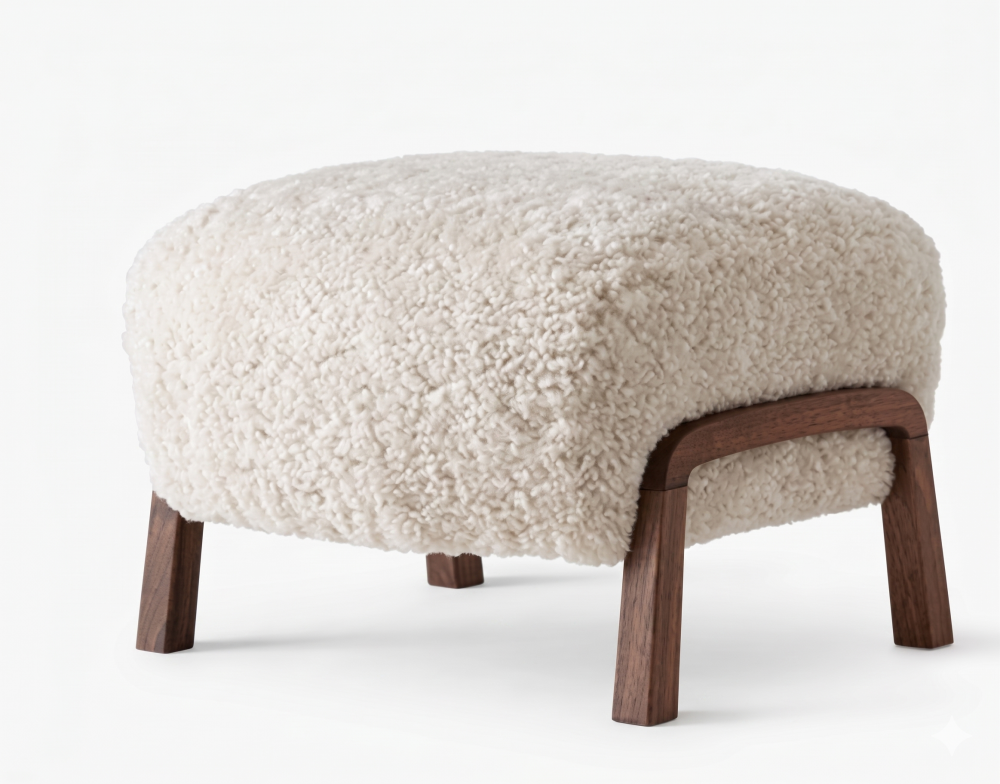 Woolf Lounge Chair – Sculptural Comfort in Soft Shearling Texture