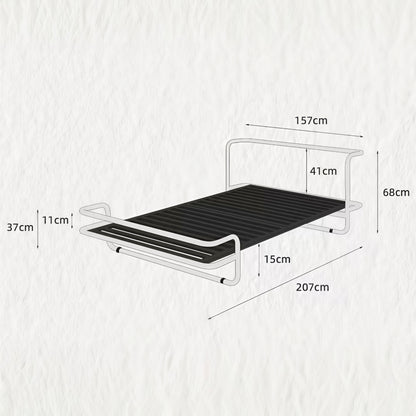Bauhaus-style Kromvik Stainless Steel Double Bed